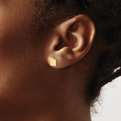 XNE50GP-UT Sterling Silver/Gold-plated Utah State Earrings