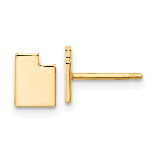 XNE50GP-UT Sterling Silver/Gold-plated Utah State Earrings