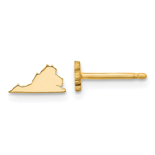 XNE50GP-VA Sterling Silver/Gold-plated Virginia State Earrings