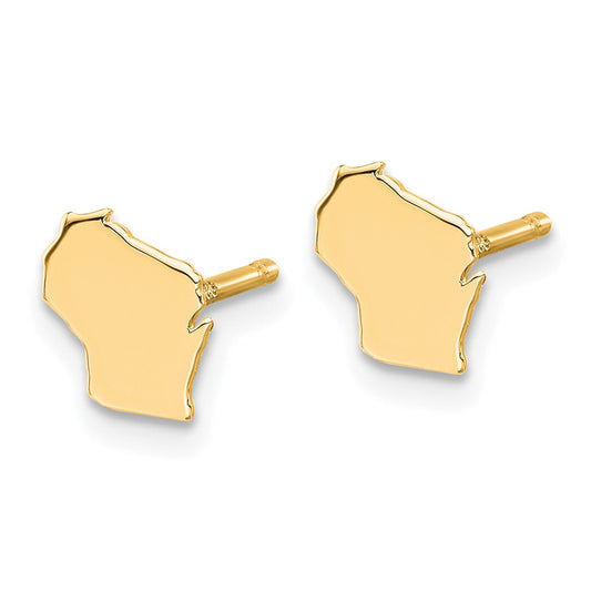 XNE50GP-WI Sterling Silver/Gold-plated Wisconsin State Earrings