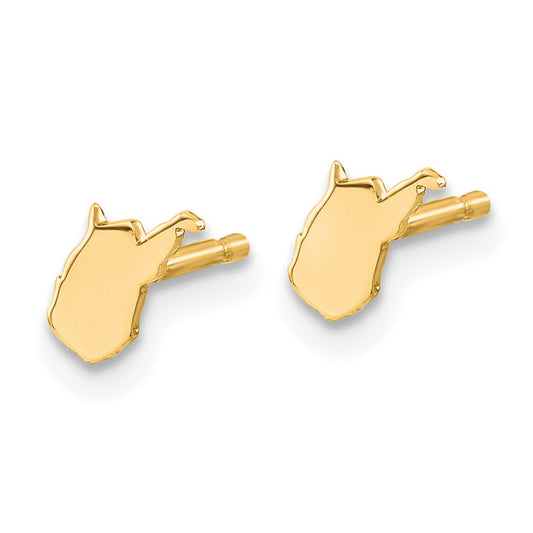 XNE50GP-WV Sterling Silver/Gold-plated West Virginia State Earrings