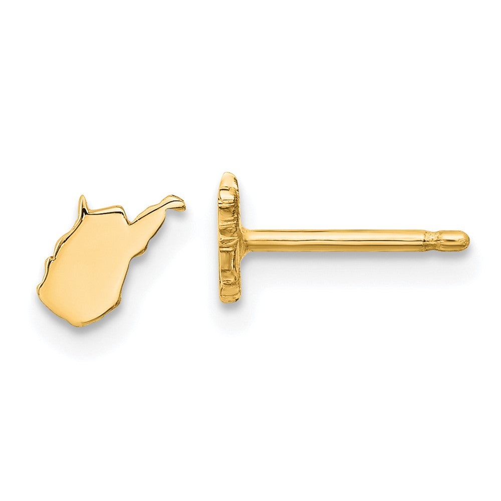 XNE50GP-WV Sterling Silver/Gold-plated West Virginia State Earrings