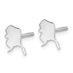 XNE50SS-AK Sterling Silver/Rhodium-plated Alaska State Earrings