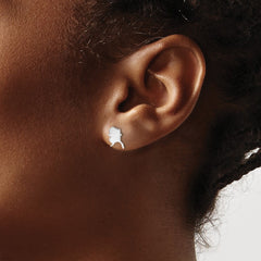 XNE50SS-AK Sterling Silver/Rhodium-plated Alaska State Earrings