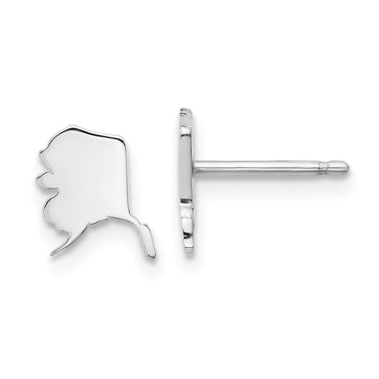 XNE50SS-AK Sterling Silver/Rhodium-plated Alaska State Earrings