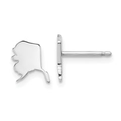 XNE50SS-AK Sterling Silver/Rhodium-plated Alaska State Earrings
