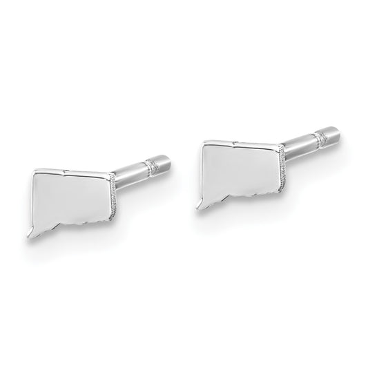 XNE50SS-CT Sterling Silver/Rhodium-plated Connecticut State Earrings