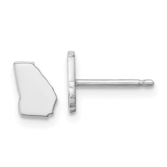 XNE50SS-GA Sterling Silver/Rhodium-plated Georgia State Earrings