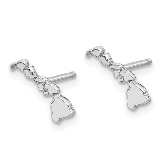 XNE50SS-HI Sterling Silver/Rhodium-plated Hawaii State Earrings
