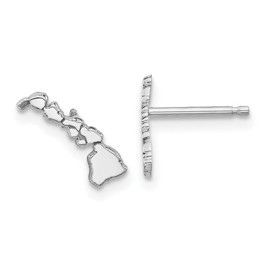 XNE50SS-HI Sterling Silver/Rhodium-plated Hawaii State Earrings