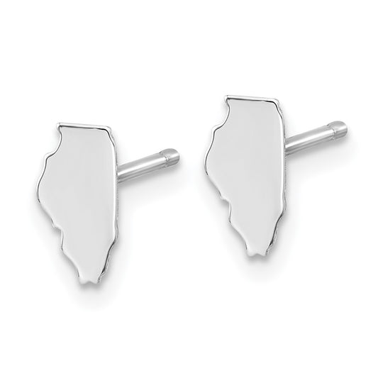 XNE50SS-IL Sterling Silver/Rhodium-plated Illinois State Earrings