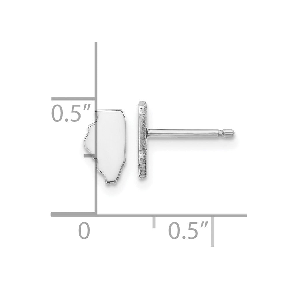 XNE50SS-IL Sterling Silver/Rhodium-plated Illinois State Earrings