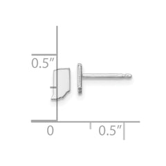 XNE50SS-IN Sterling Silver/Rhodium-plated Indiana State Earrings
