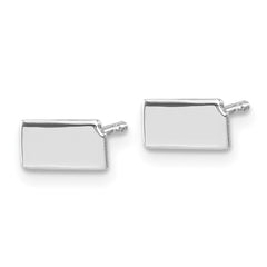 XNE50SS-KS Sterling Silver/Rhodium-plated Kansas State Earrings