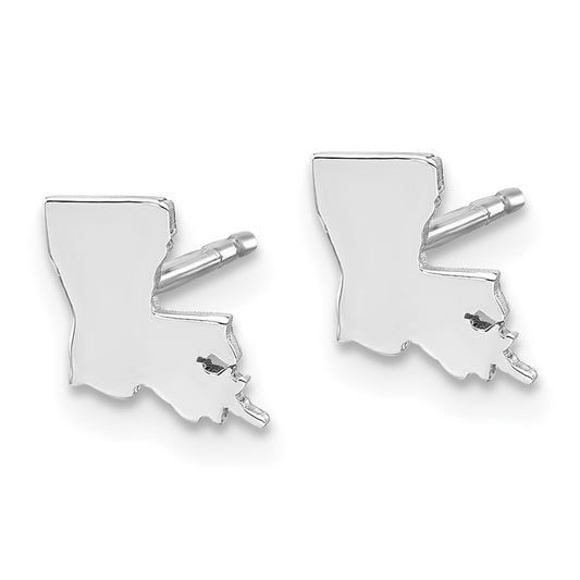 XNE50SS-LA Sterling Silver/Rhodium-plated Louisiana State Earrings
