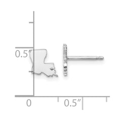 XNE50SS-LA Sterling Silver/Rhodium-plated Louisiana State Earrings