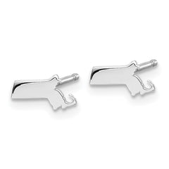 XNE50SS-MA Sterling Silver/Rhodium-plated Massachusetts State Earrings