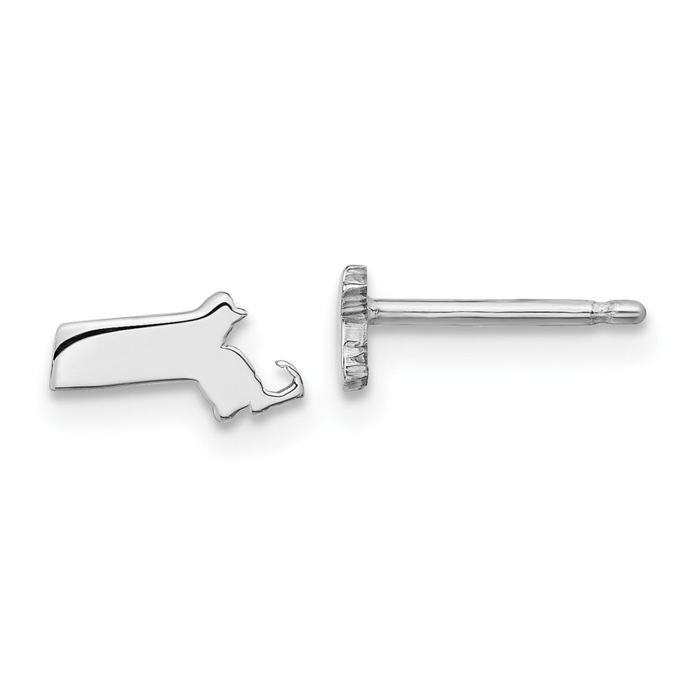 XNE50SS-MA Sterling Silver/Rhodium-plated Massachusetts State Earrings