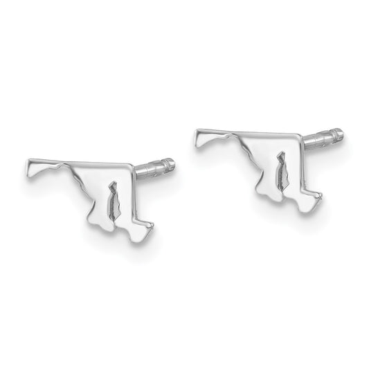 XNE50SS-MD Sterling Silver/Rhodium-plated Maryland State Earrings