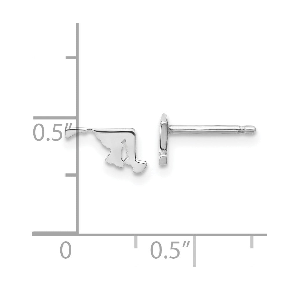 XNE50SS-MD Sterling Silver/Rhodium-plated Maryland State Earrings