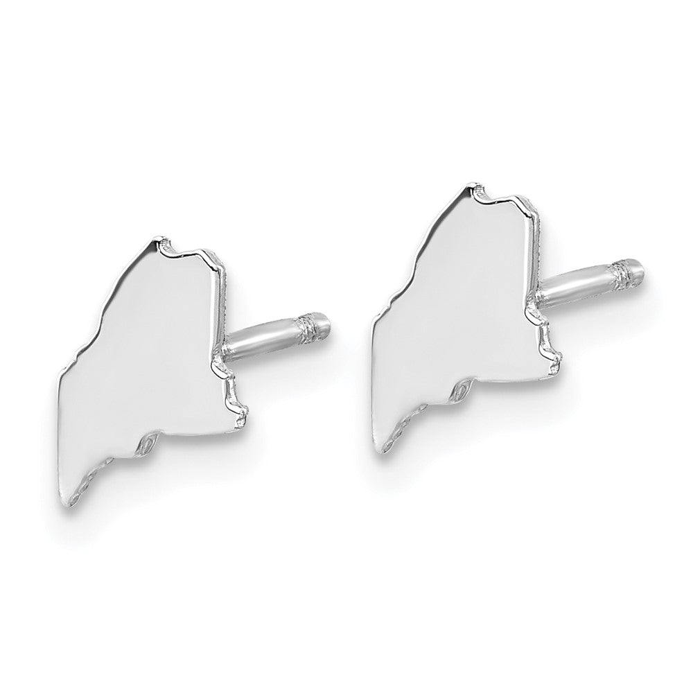 XNE50SS-ME Sterling Silver/Rhodium-plated Maine State Earrings