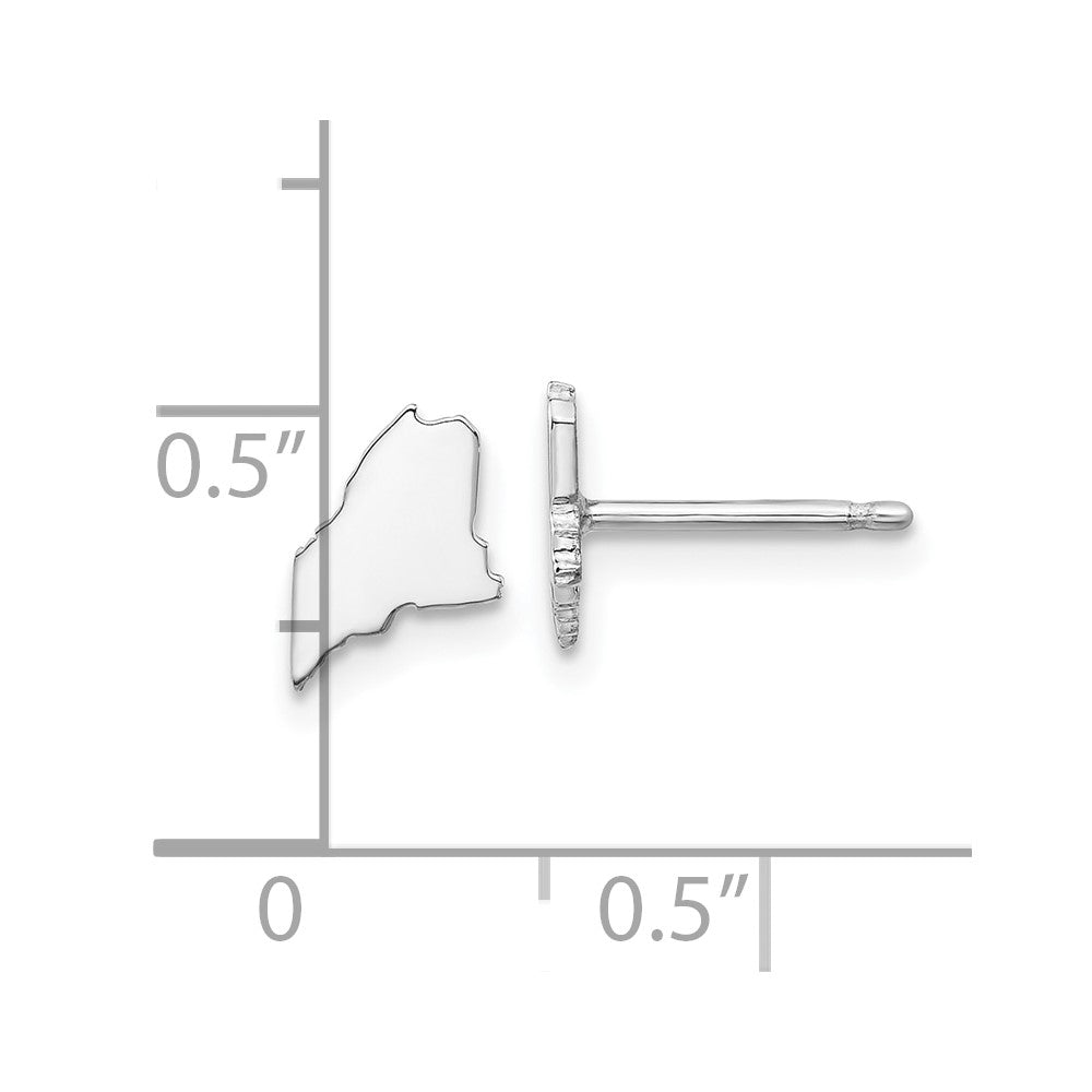 XNE50SS-ME Sterling Silver/Rhodium-plated Maine State Earrings