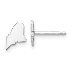 XNE50SS-ME Sterling Silver/Rhodium-plated Maine State Earrings