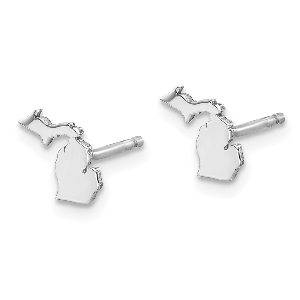 XNE50SS-MI Sterling Silver/Rhodium-plated Michigan State Earrings