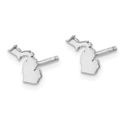 XNE50SS-MI Sterling Silver/Rhodium-plated Michigan State Earrings