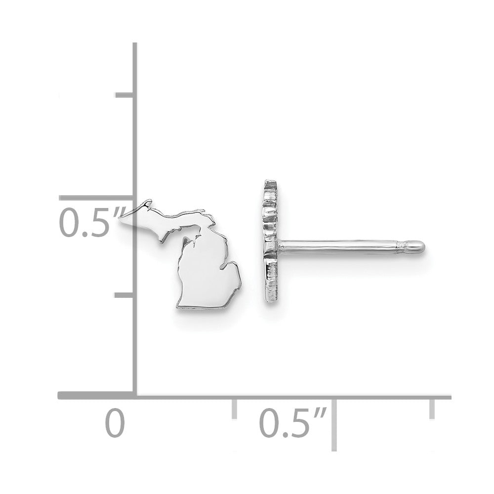 XNE50SS-MI Sterling Silver/Rhodium-plated Michigan State Earrings
