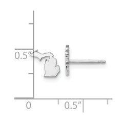 XNE50SS-MI Sterling Silver/Rhodium-plated Michigan State Earrings