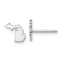 XNE50SS-MI Sterling Silver/Rhodium-plated Michigan State Earrings