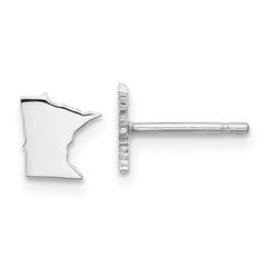 XNE50SS-MN Sterling Silver/Rhodium-plated Minnesota State Earrings