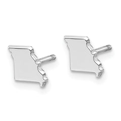 XNE50SS-MO Sterling Silver/Rhodium-plated Missouri State Earrings