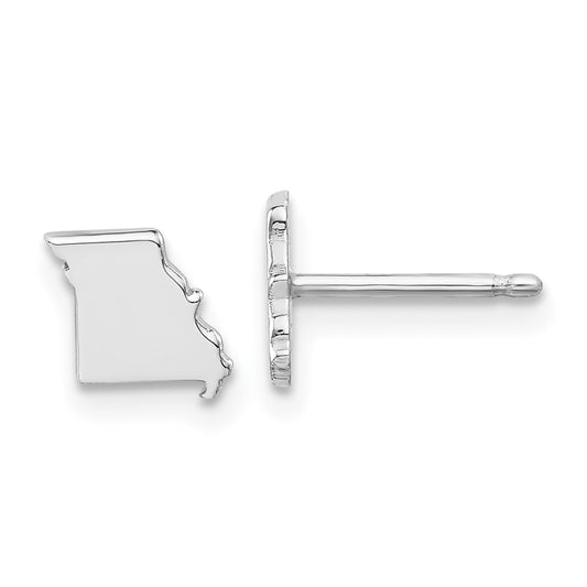 XNE50SS-MO Sterling Silver/Rhodium-plated Missouri State Earrings