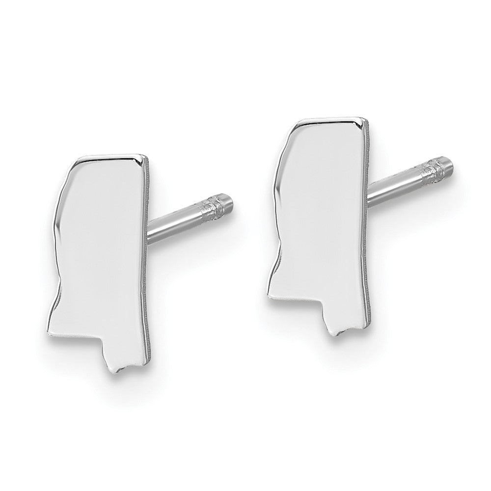 XNE50SS-MS Sterling Silver/Rhodium-plated Mississippi State Earrings
