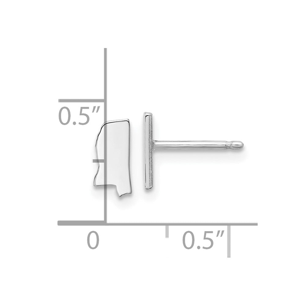 XNE50SS-MS Sterling Silver/Rhodium-plated Mississippi State Earrings