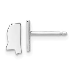 XNE50SS-MS Sterling Silver/Rhodium-plated Mississippi State Earrings