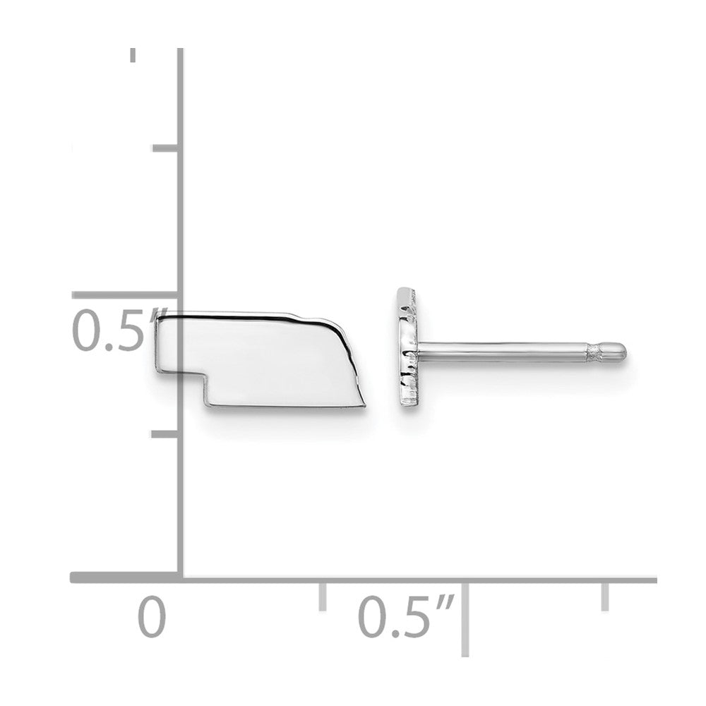 XNE50SS-NE Sterling Silver/Rhodium-plated Nebraska State Earrings