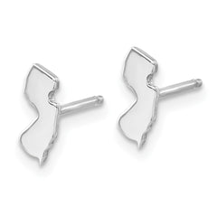 XNE50SS-NJ Sterling Silver/Rhodium-plated New Jersey State Earrings