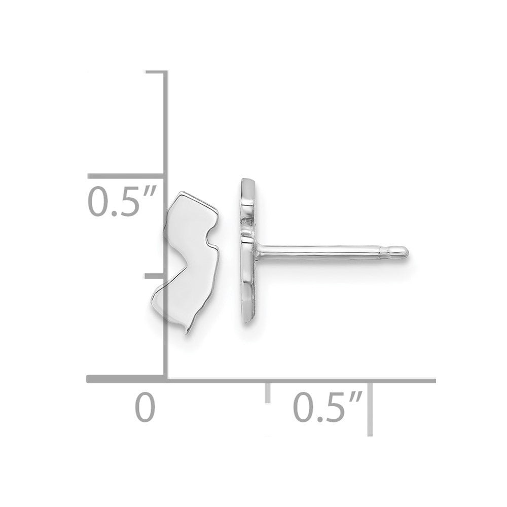 XNE50SS-NJ Sterling Silver/Rhodium-plated New Jersey State Earrings