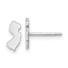 XNE50SS-NJ Sterling Silver/Rhodium-plated New Jersey State Earrings
