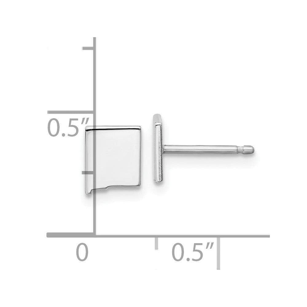 XNE50SS-NM Sterling Silver/Rhodium-plated New Mexico State Earrings