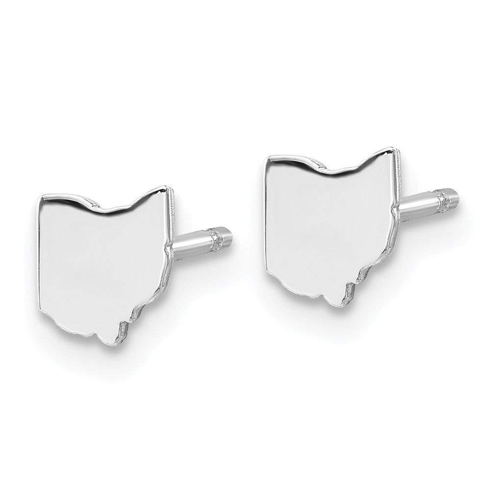 XNE50SS-OH Sterling Silver/Rhodium-plated Ohio State Earrings