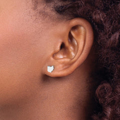 XNE50SS-OH Sterling Silver/Rhodium-plated Ohio State Earrings