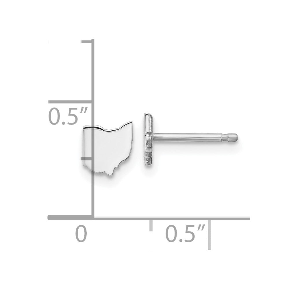 XNE50SS-OH Sterling Silver/Rhodium-plated Ohio State Earrings