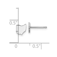 XNE50SS-OH Sterling Silver/Rhodium-plated Ohio State Earrings