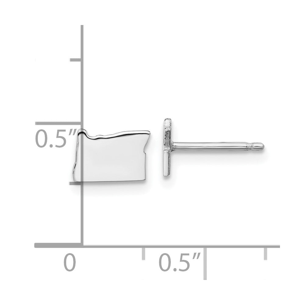 XNE50SS-OR Sterling Silver/Rhodium-plated Oregon State Earrings