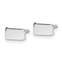 XNE50SS-PA Sterling Silver/Rhodium-plated Pennsylvania State Earrings