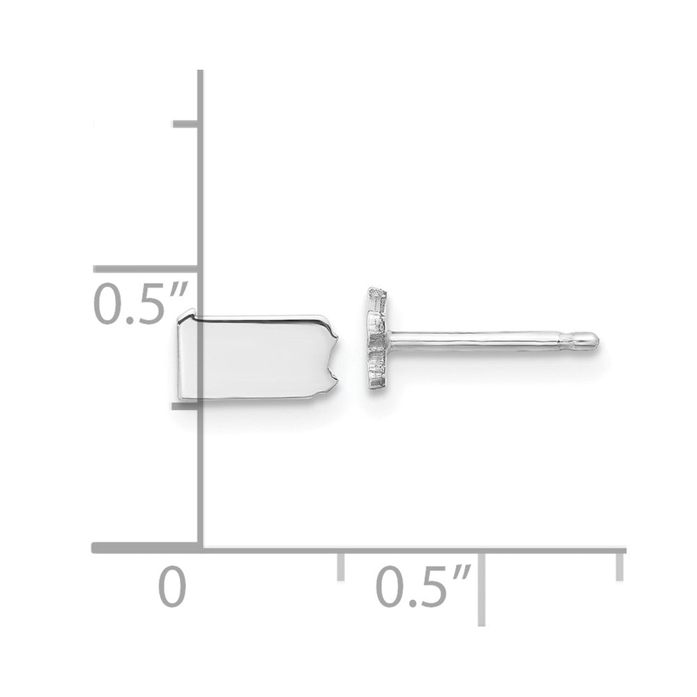 XNE50SS-PA Sterling Silver/Rhodium-plated Pennsylvania State Earrings